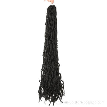 MYZYR Bohemian Faux Locs Curly Crochet Braids Synthetic Crochet Braids Ombre Braiding Hair Faux Locks 36 inch